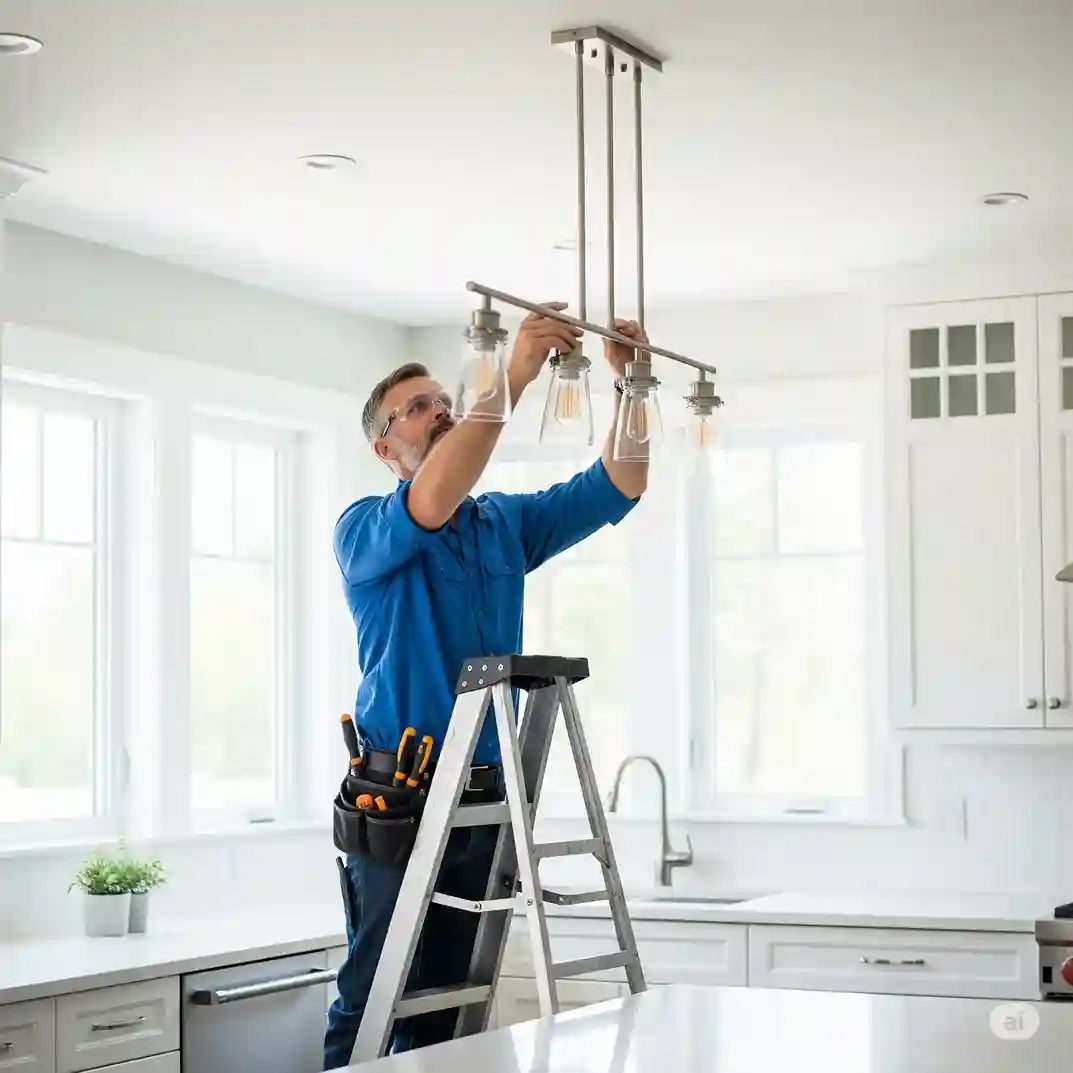 A friendly residential electrician discussing a project with a homeowner in the Hutt Valley.